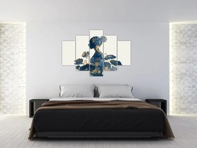 Obraz - Mramorový profil ženy (150x105 cm)