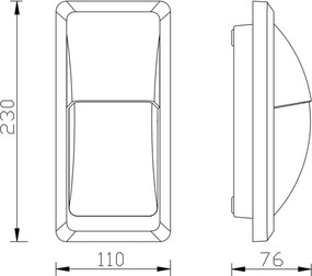 Top Light AVILA B - LED Nástenné vonkajšie svietidlo LED/12W/230V IP65