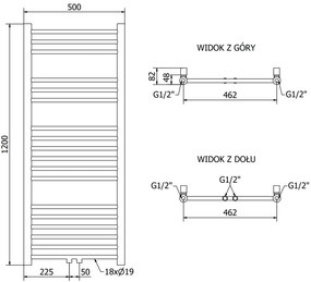 Mexen Yodo vykurovacie teleso 1200 x 500 mm, 389 W, čierna, W113-1200-500-00-70