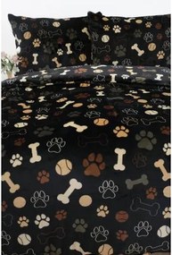 Obliečky mikroplyš Exclusive – Psie labky čierne 140 × 200 cm, 70 x 90 cm