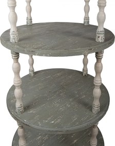 Béžový antik voľne stojaci okrúhly drevený regál Brocante - Ø 80*175 cm