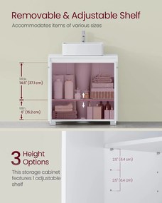 Kúpeľňová skrinka pod umývadlo, 30 x 60 x 60 cm, Oblakovo biela