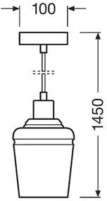 Ledvance - Luster na lanku JAR 1xE27/40W/230V oranžová