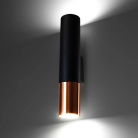 Sollux SL.0944 - Nástenné svietidlo LOOPEZ 2xGU10/10W/230V čierna/meď