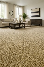 Timzo, Metrážny koberec Olympic 2815 cognac, na mieru, šíře 3m,4m,5m, hnedá, filc, obývacia izba