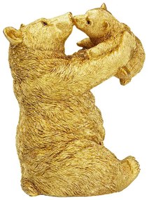 Bear Lucky Mom dekorácia zlatá 27 cm