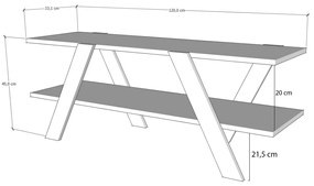 TV stolek APRIL 120 cm bílý/šedý