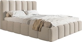 Čalúnená manželská posteľ s úložným priestorom SLIM 11 - teplá béžová | 160×200