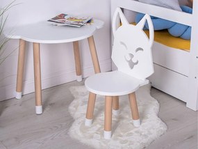 Detská stolička LÍŠKA z dreva + meno ZADARMO