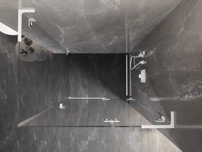 Mexen Lunar L, 1-krídlový sprchový kút, pravý, 100 x 80 cm, 8mm číre sklo, biely profil, 834L-100-080-20-00-P