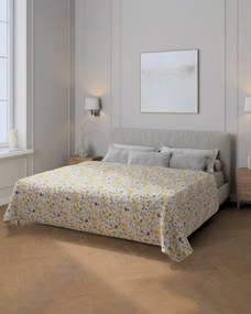 Prehoz na posteľ 220x260 cm farba produktu žltá látka zapletaná, vzorované