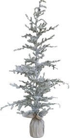 Zasnežený vianočný borovicový stromček v jute a so šiškami Pine Tree - 65*180 cm