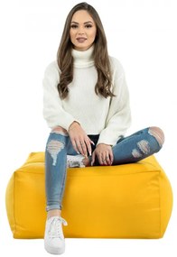 Taburetka žltá kocka ekokoža