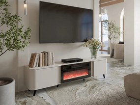 TV skrinka/stolík s krbom Newort 200 EF, Farby: čierna matná