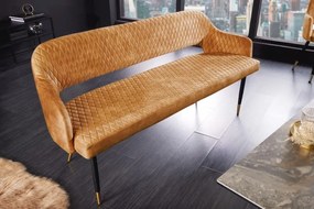 Lavička Paris 160cm horčicovo žltý zamat