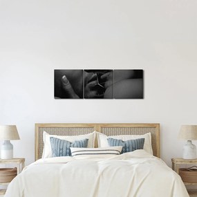 Obraz - Bozk, čiernobiela fotografia (s hodinami) (90x30 cm)