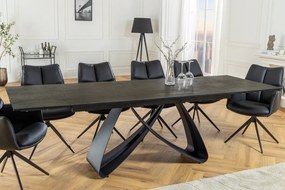 Jedálenský stôl TOMTOC 180-220-260 cm - keramický mramorový vzhľad rust/čierna