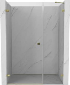 Mexen Lunar-B, ľavé otočné sprchové dvere 110 cm, číre sklo, zlatý profil, 832S-110-050-50-00-L