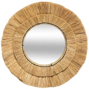 Atmosphera - Nástenné zrkadlo ALBA pr. 57 cm rafia