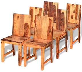Jedálenské stoličky, 6 ks, masívne sheeshamové drevo 273942