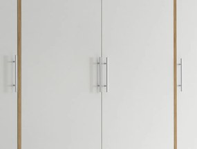 Šatníková skriňa Valencia, 206 cm, dub artisan/biela