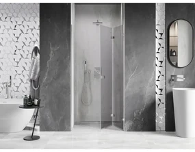 Mexen, Mexen Lunar-F pravé skladacie sprchové dvere 65 cm, priehľadné, chróm - 836-065-000-01-00-P