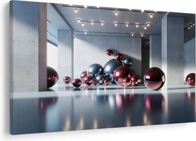 Obraz - 3D priestor s guľami II. (90x60 cm)
