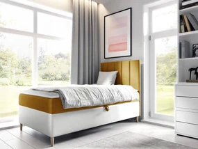Kontinentálna posteľ Junior Kamire 1, Strana: pravá, Rozmer postele: 80x200, Dostupné poťahy: ekokoža Soft 017 (biela) + Fresh 37
