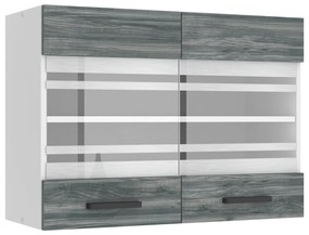 Kuchynská skrinka Belini Premium Full Version horná 80 cm šedý antracit Glamour Wood