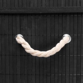 Kôš na bielizeň SOREN 80 l bambusový čierny