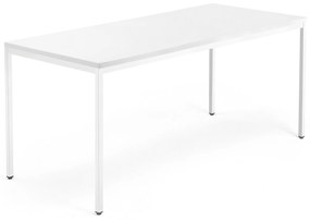 Kancelársky pracovný stôl QBUS, 1800x800 mm, biela/biela