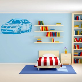 Veselá Stena Samolepka Pretekárske auto Farba: modrá, Veľkosť: 60 x 30 cm