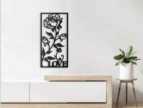 drevko Drevený obraz na stenu Ruža z lásky Rozmer obrazu: 44,5 x 22 cm, Farba dekorácie: Čierna