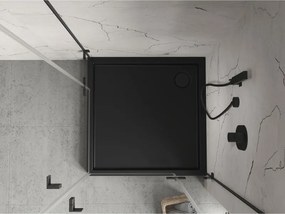 Mexen Flow+ štvorcový sprchový kút 80 x 80 cm, čierna matná, 46S708080H