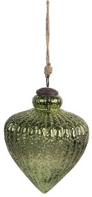 Zelená sklenená vianočná ozdoba XL - Ø 16*20 cm