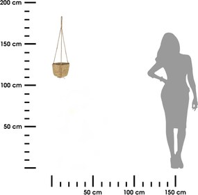 Závěsný květináč BOHO 20 cm béžový