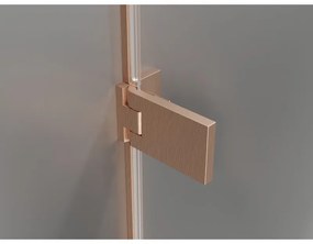 Mexen Lunar-B, výklopný sprchový kút ľavý 80 x 70 cm, 8mm číre sklo, profil medená matná, 832-080-070-65-00-L
