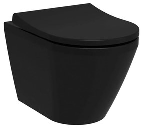 Falra akasztható WC VitrA Integra Rim-Ex lágy zárással ellátott üléssel hátsó hulladék fekete 7041-083-6285