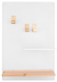 Biela kovová nástenka PT LIVING Perky, 34,5 x 52,5 cm