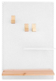 Biela kovová nástenka PT LIVING Perky, 34,5 x 52,5 cm