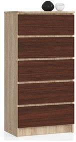 Komoda Kalista V (dub sonoma + wenge). Akcia -15%. Vlastná spoľahlivá doprava až k Vám domov. 1069019
