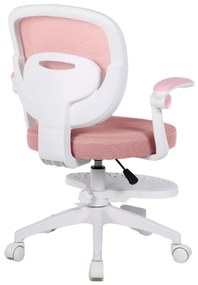 Detská otočná stolička Neoseat JUNI 008 s podnožou — látka, ružová