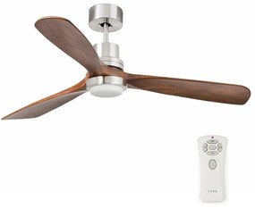 FARO 33518DC - LED Stropný ventilátor LANTAU LED/15W/230V chróm/drevo + DO