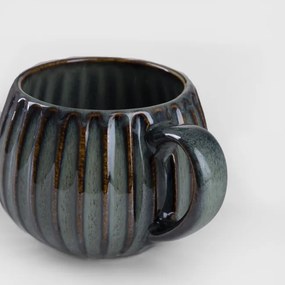 Hrnček ALMOS v tvare sudu, pruhovaný modrý 710810 380 ml