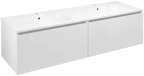 Sapho Sapho, LOREA skrinka s dvojumývadlom 141x46x51,5cm (70+70cm), biela matná, LE070-3131-01