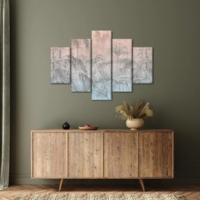 Obraz - Tropické rastliny na stene (150x105 cm)