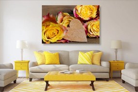Obraz valentínske žlté ruže - 90x60