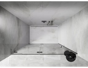 Mexen, Mexen Lunar L Otočné ľavé sprchové dvere 135 cm, transparentné, brúsený nikel - 834L-135-000-97-00-L