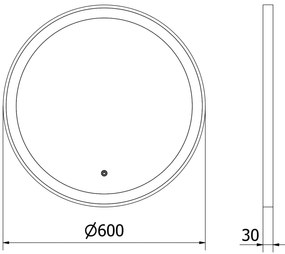 Mexen Esso, okrúhle LED podsvietené kúpeľňové zrkadlo 60 cm, 6000K, vykurovacia podložka proti zahmlievaniu, zlatý rám, 9825-060-060-611-50