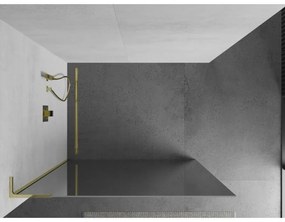 Mexen Kioto L, sprchová zástena Walk-In 70 x 200 cm, 8mm sklo vzor zrkadlo, zlatý lesklý profil,800-070-103-50-50